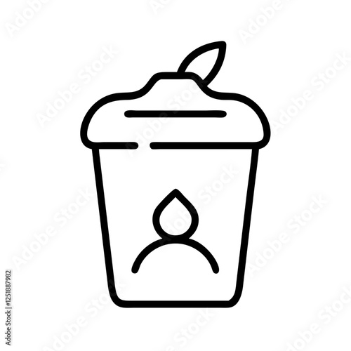 Compost bin icon with organic waste symbol