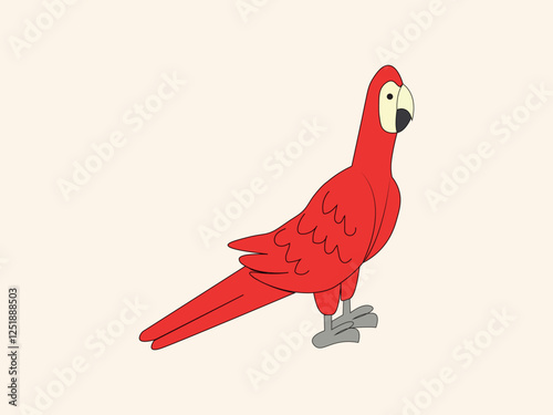 colorful parrot flat design vector illustration