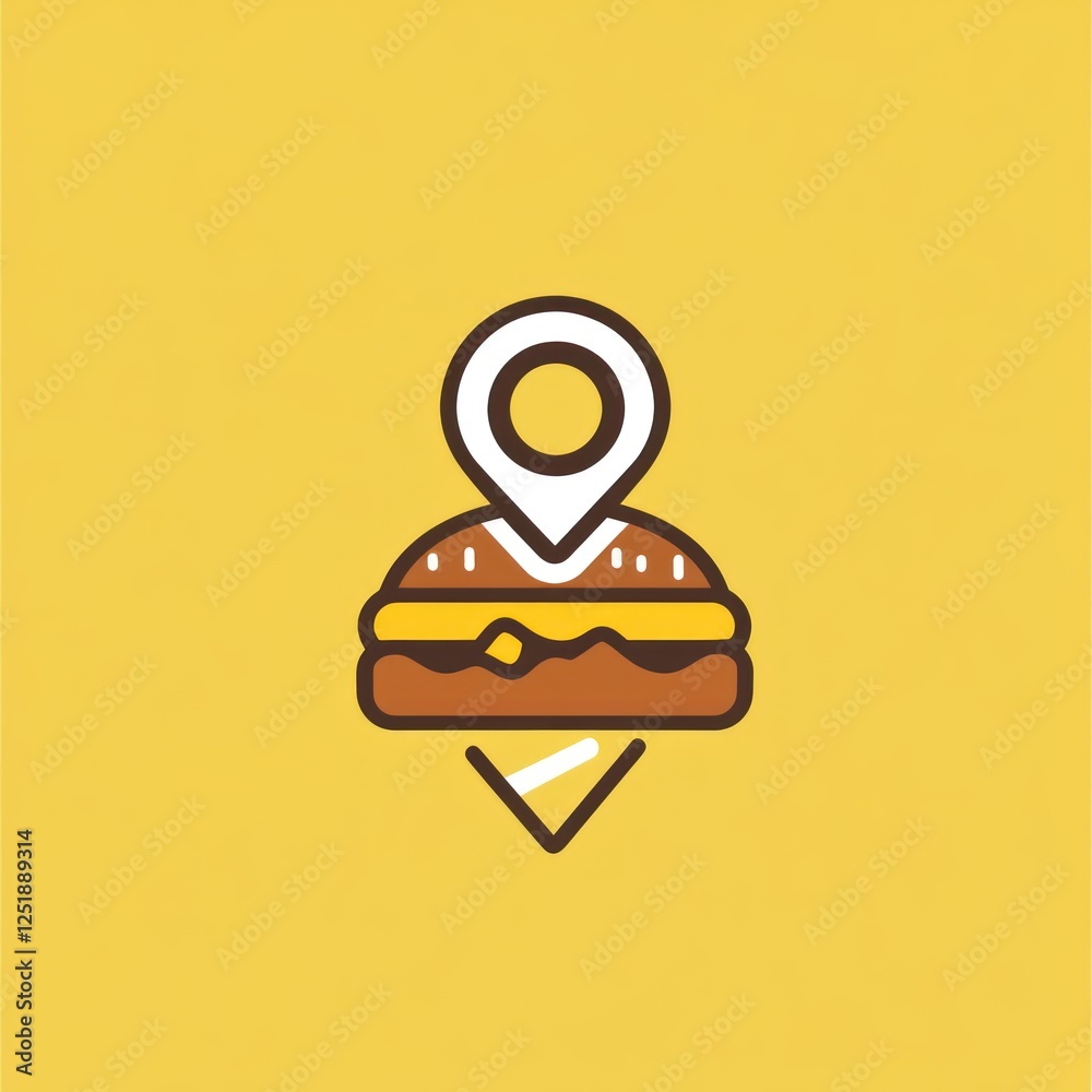 Location Finding Burger Restaurant Icon