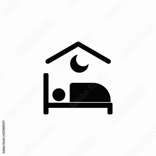 sleeping accomodation icon sign vector