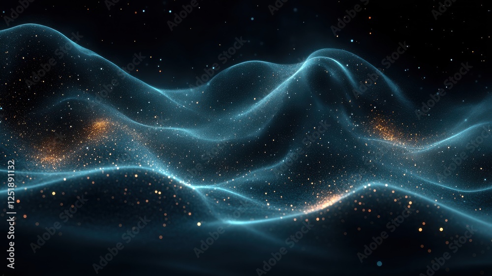 Obraz premium Ethereal Waves of Light and Color in Cosmic Space Background
