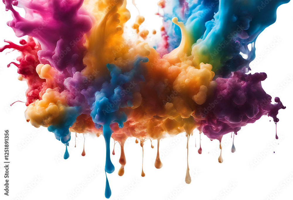 artistic color chemical background art ink water cover burst design colorful aquatic concept colourful explosion acrylic curve rainbow cloud colours abstract blend colors blue decoration abstraction