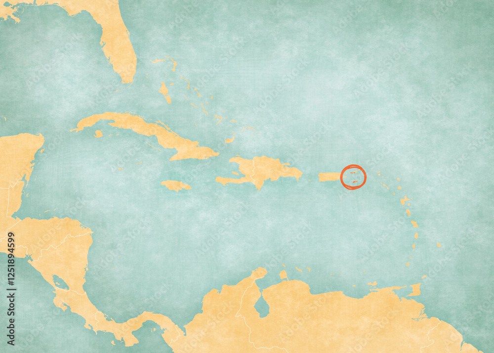 Map of Caribbean islands - United States Virgin Islands Map of Caribbean islands - United States Virgin Islands
