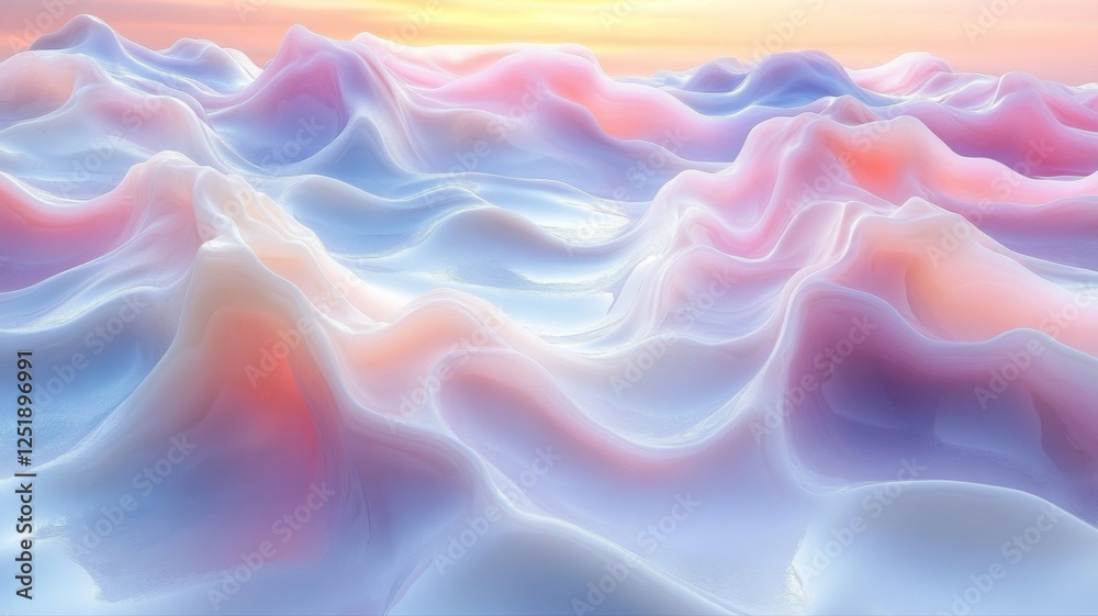 Obraz premium Abstract Soft Colorful Waves on a Calm Ocean at Sunrise or Sunset