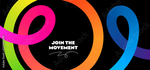 Abstract Color Lines with a Gradient. Vector Background with a Curve Shape Pattern. Loop and Spiral Rainbow Ribbons. Dynamic Geometric Wave Curves