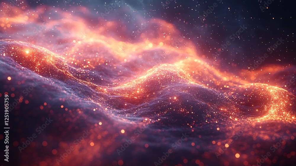 Fototapeta premium Scientific molecular visualization with a cybernetic fusion of light and form