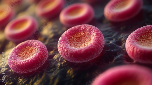 Microscopic closeup of white blood cells detecting and responding to external threats