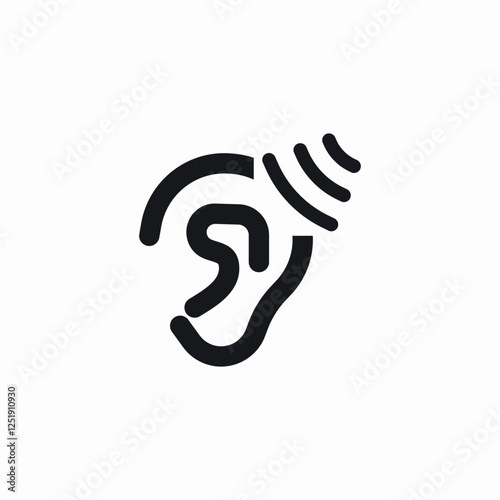 ear hearing icon sign vector