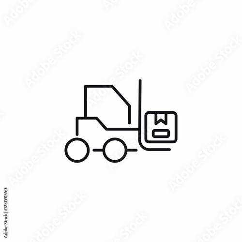 forklift vehicle icon sign vector