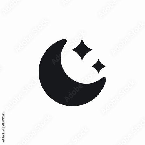 moon stars icon sign vector