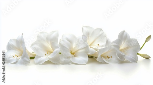 White flowers arrangement, studio shot, isolated background, funeral sympathy