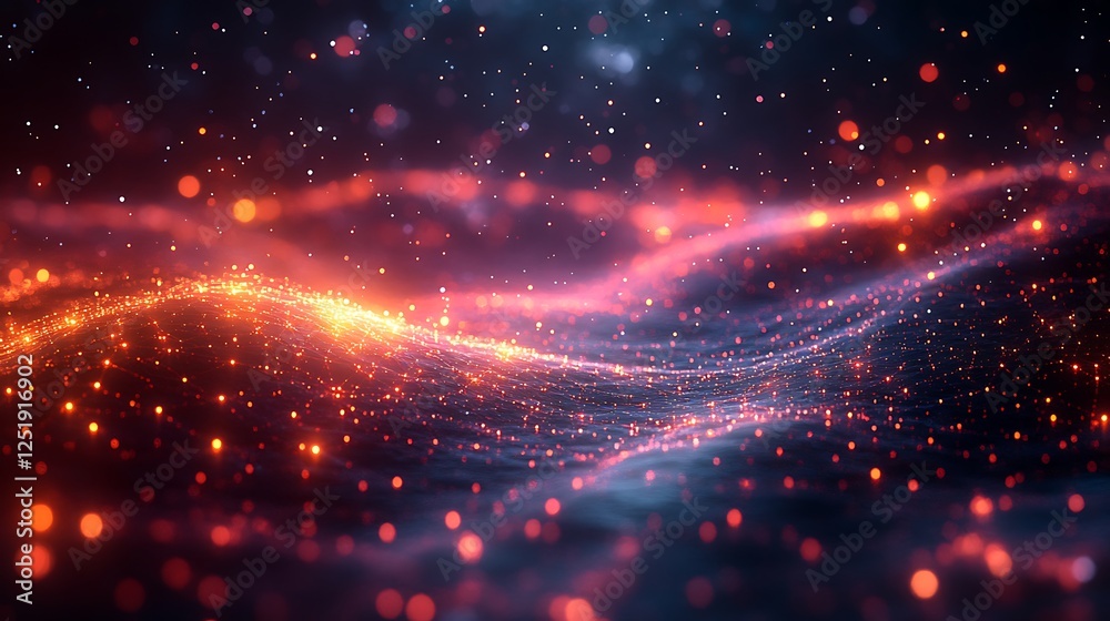 Obraz premium Visual representation of machine learning algorithms in abstract luminous designs