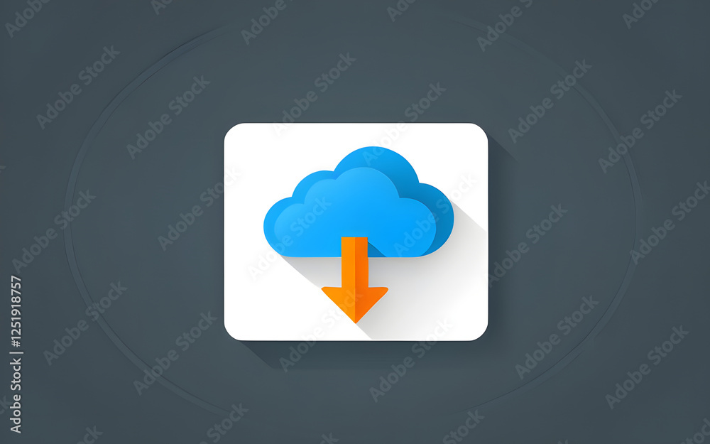 Cloud storage icon with a download arrow Cloud storage icon with a download arrow