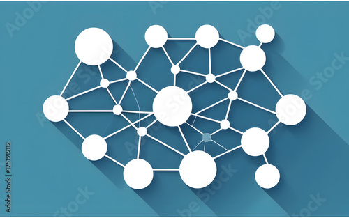 Cloud computing icon with interconnected nodes