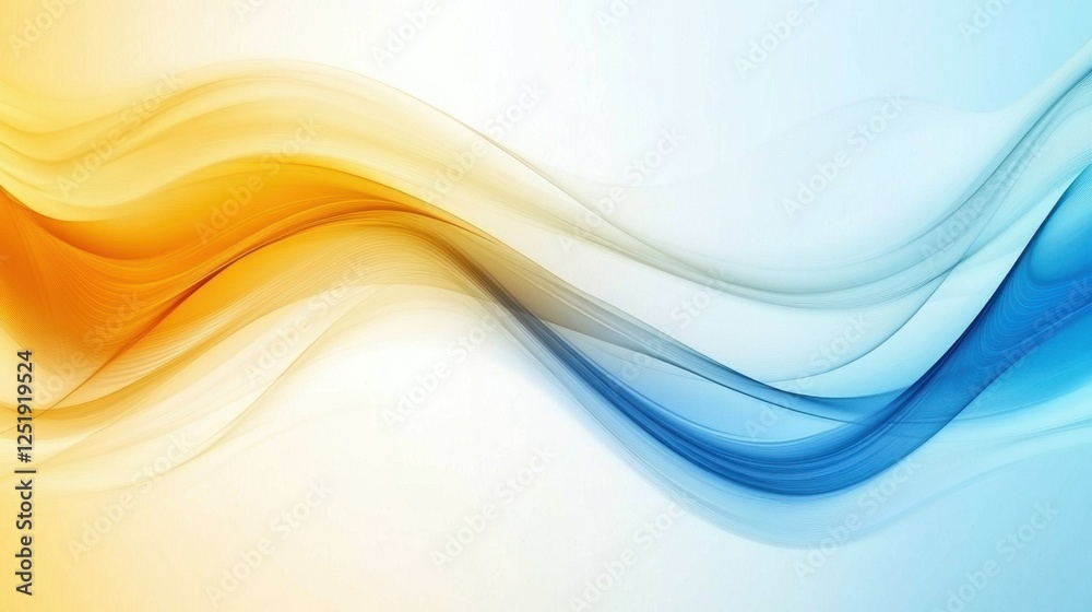 Naklejka premium Abstract waves in orange and blue creating a dynamic visual flow