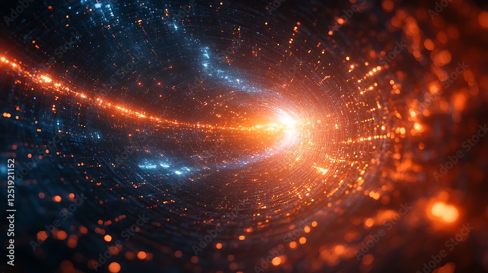 Fototapeta premium Abstract top-down microscopic view of technological structures in motion