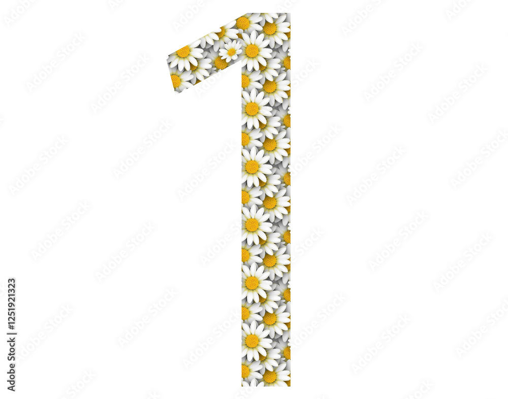 Numbers with a daisy pattern. Can be used for Wedding - Background and Date. Numbers with a daisy pattern. Can be used for Wedding - Background and Date.