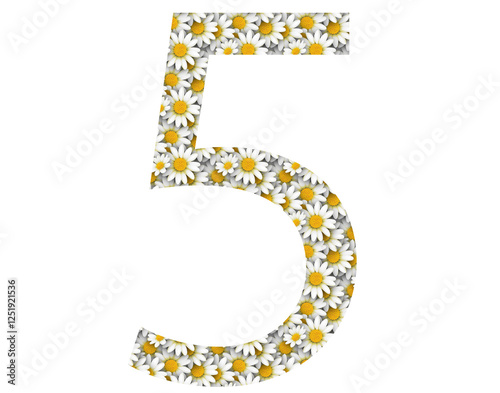 Numbers with a daisy pattern. Can be used for Wedding - Background and Date.