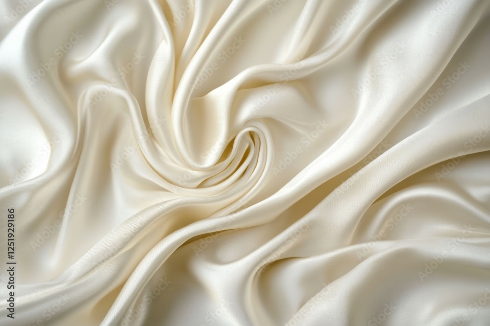 Soft creamy fabric folds elegantly on white background. Neural network AI generated Soft creamy fabric folds elegantly on white background. Neural network AI generated