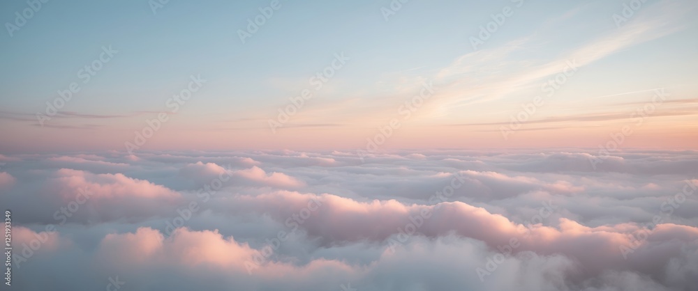 Obraz premium Serene Sunset Over Colorful Clouds with Soft Pastel Hues Illuminating the Sky.