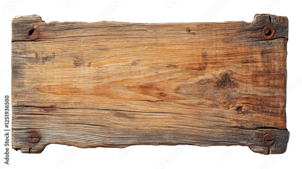 Old weathered wooden board with rusty nails on transparent background Old weathered wooden board with rusty nails on transparent background