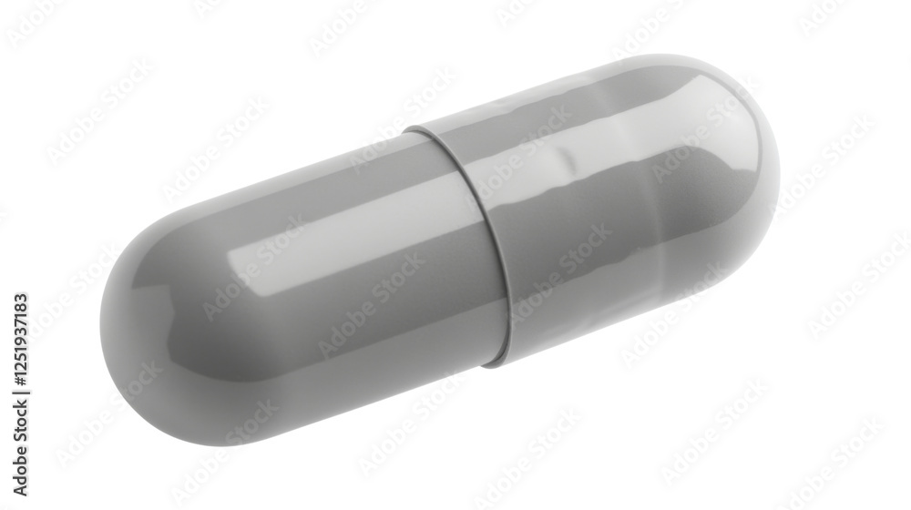 Glossy white capsule on transparent background Glossy white capsule on transparent background