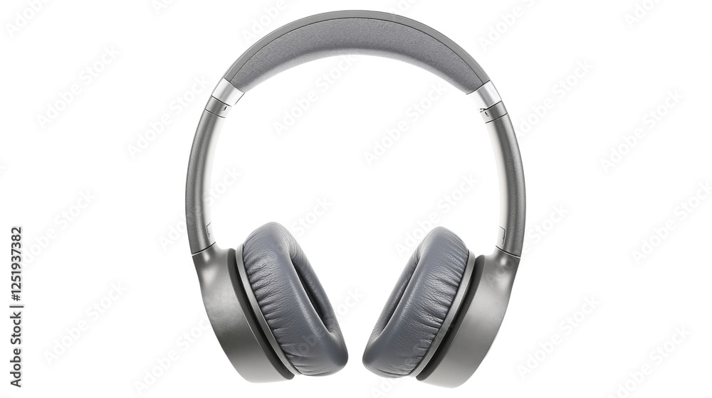 Wireless gray headphones isolated on transparent background Wireless gray headphones isolated on transparent background