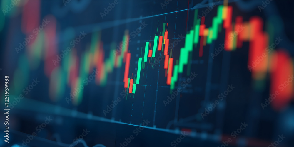 Close up of a stock chart fluctuating in good lighting Close up of a stock chart fluctuating in good lighting