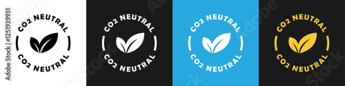 Vector signs CO2 neutral on different backgrounds.