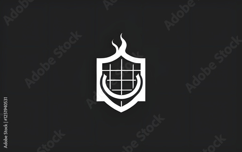 Minimalistic firewall symbol for protection
