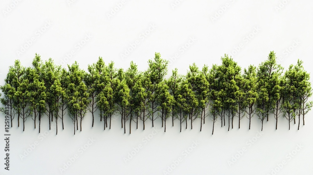 Fototapeta premium Evergreen Pine Tree Forest Landscape Treeline