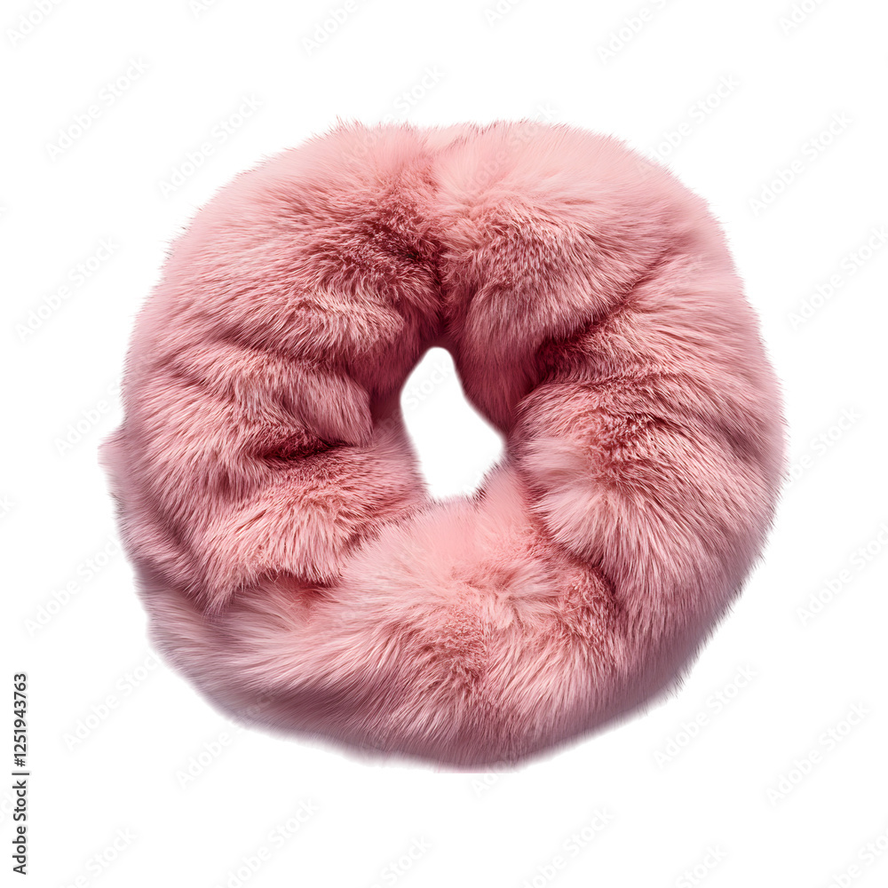 Warm Faux Fur Muffler in Pale Pink Isolated on Transparent Background Warm Faux Fur Muffler in Pale Pink Isolated on Transparent Background