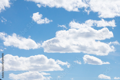 White clouds in a blue sky