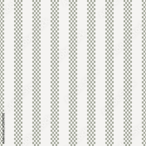 Line checkered Seamless pattern green beige striped Background Digital Paper for home decor and fabric. Linen rustic cottagecore style texture.