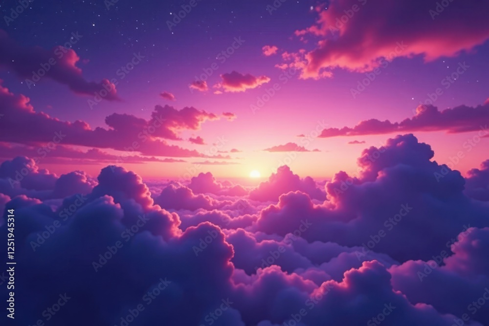 Soft focus purple twilight scene with starlight shining through wispy clouds, evening, soft focus Soft focus purple twilight scene with starlight shining through wispy clouds, evening, soft focus