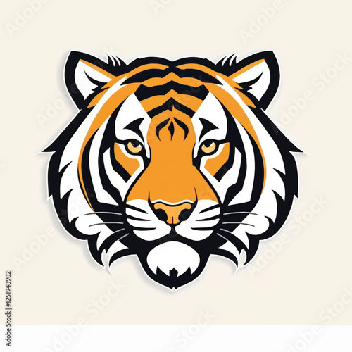 Tiger head Logo. Vector illustration.