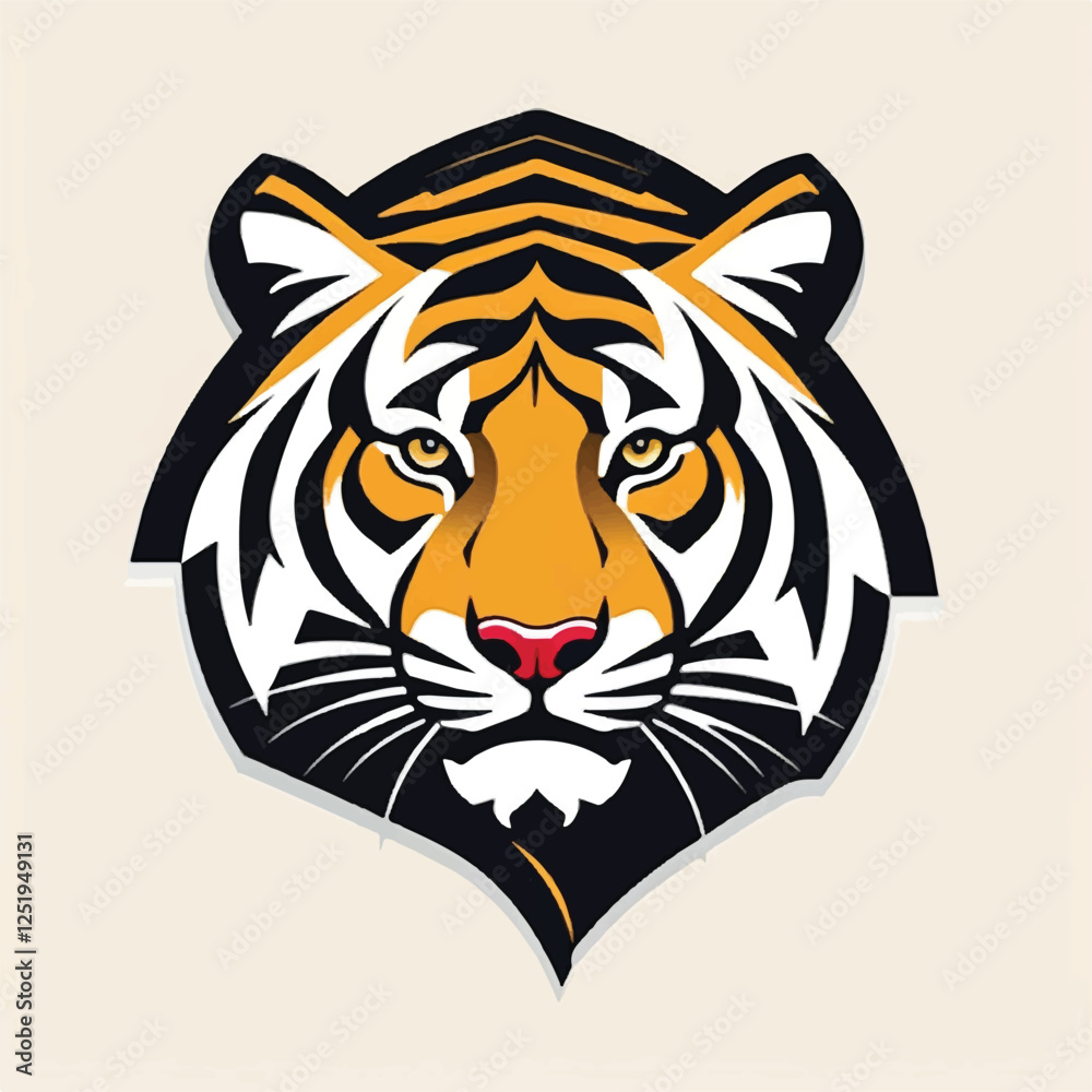 Obraz premium Tiger head Logo. Vector illustration.