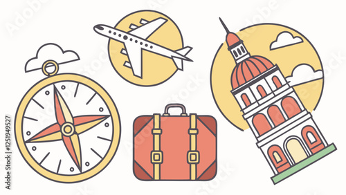 Travel and Adventure Illustrative Icons