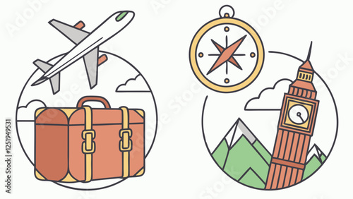 Travel and Adventure Illustrative Icons