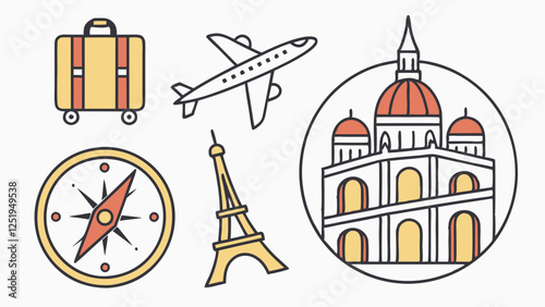 Travel and Adventure Illustrative Icons