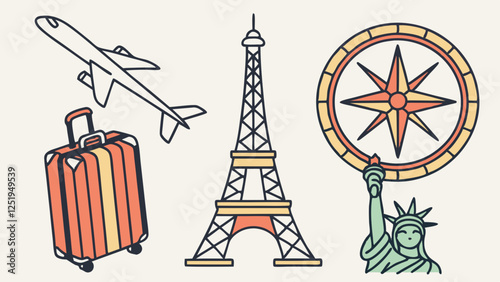 Travel and Adventure Illustrative Icons