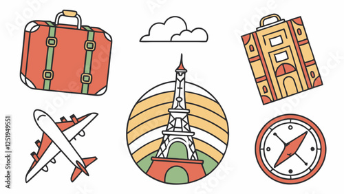 Travel and Adventure Illustrative Icons