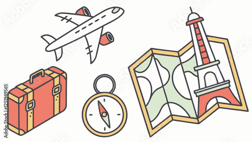 Travel and Adventure Illustrative Icons