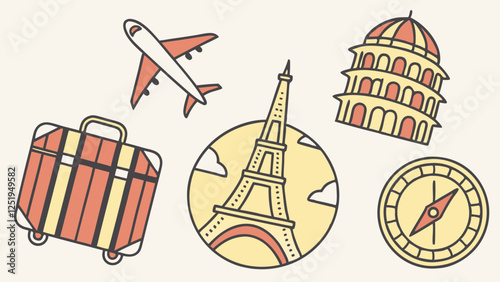 Travel and Adventure Illustrative Icons