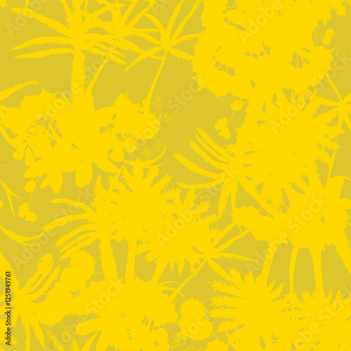 Wallpaper Mural Tropical pattern, floral, leaves. Digital print in Repeat (rapport), Resolution 300 DPI, ideal for fashion, decoration and stationery. Torontodigital.ca