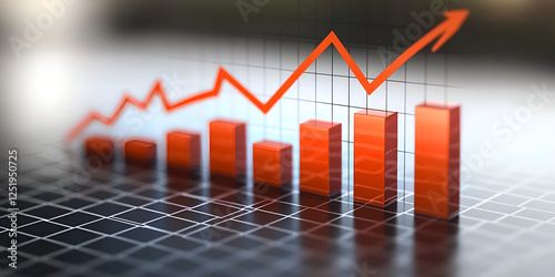 Investment Growth Chart with Financial Data and Blurry Background photo