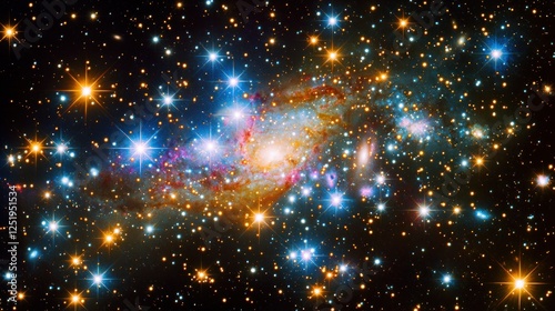 Wallpaper Mural Colorful spiral galaxy cosmic background, space exploration, astronomy Torontodigital.ca