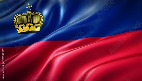 Vibrant Liechtenstein flag waving with luxurious satin texture - Patriotic and cultural symbol Free Download Vibrant Liechtenstein flag waving with luxurious satin texture - Patriotic and cultural symbol - GFXLoad