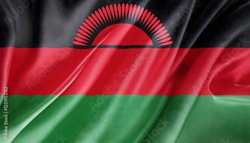 Free Download Vibrant Malawi flag waving with luxurious satin texture - Patriotic and cultural symbol - GFXLoad