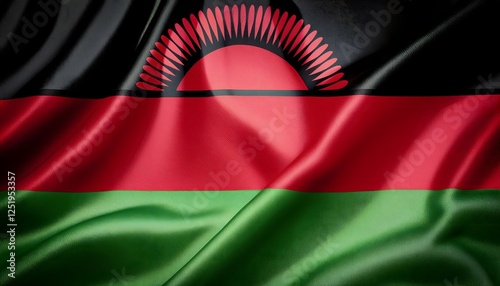 Free Download Vibrant Malawi flag waving with luxurious satin texture - Patriotic and cultural symbol - GFXLoad